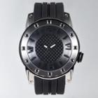 Stainless Steel Water Resistant Silicone Strap Watch Black - One Size