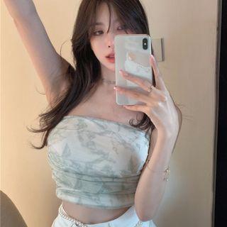 Tie Dye Tube Top Green - One Size