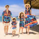 Family Matching Sleeveless Sundress / Short-sleeve Shirt / Shorts / Set