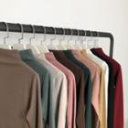 Mock-neck Long-sleeve Plain Top