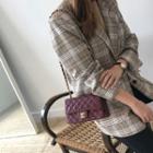 Single-breasted Checked Jacket Beige - One Size