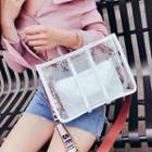 Transparent Tote With Lettering Strap