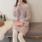 Fluffy Mini Sweater Dress