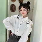Buckled Cold-shoulder Shirt