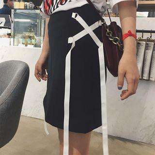 Ribbon Detail A-line Skirt