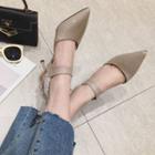 Ankle Strap Pointy-toe Patent Pumps