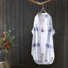 Long Plaid Light Shirt Jacket