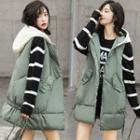 Buttoned Hooded Padded Vest