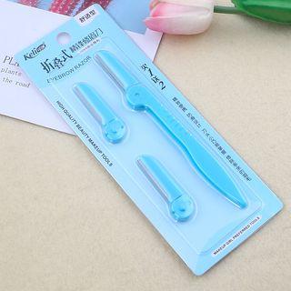 Set: Eyebrow Razor + Replacement Blue - One Size