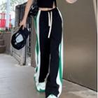 Color Block High Waist Wide Leg Pants (various Designs)