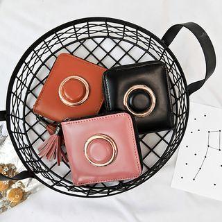 Round Buckled Tasseled Zip Wallet