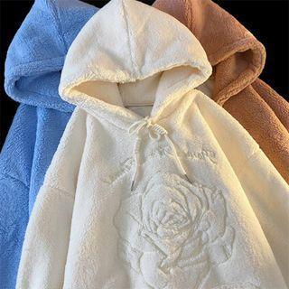 Embroidered Fluffy Hoodie