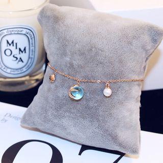 Crystal Faux Pearl Bracelet As Shown In Figure - One Size