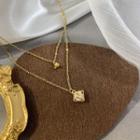 Rhinestone Pendant Alloy Necklace Js6019 - Gold - One Size