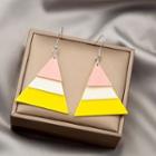 Triangle Layered Wooden Dangle Earring