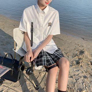 Applique Cargo Short-sleeve Shirt