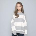 Striped Fleece-lined Sweatshirt