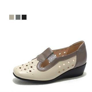 Perforated Wedge Loafers