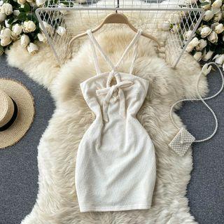 Cutout Lace-up Strap Open-back Spaghetti-strap Dress