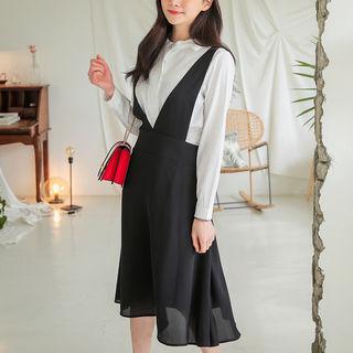 Flared Chiffon Suspender Dress
