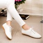Faux-leather Flat Lace-up Shoes