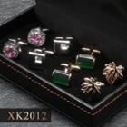 4 Pair Set: Alloy Cufflinks (various Designs) Xk2012 - 4 Pair - Silver & Gold - One Size