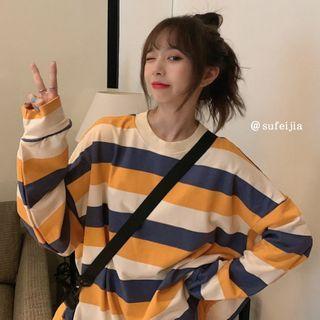 Set: Striped Oversize Pullover + Crossbody Bag