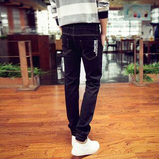 Number Gathered Hem Jeans