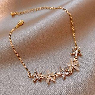 Flower Alloy Bracelet Bracelet - Gold - One Size