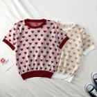 Heart-print Summer-knit Top