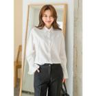 Tall Size Bell-sleeve Brushed-fleece Blouse