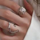 Asymmetrical Faux Pearl Ring / Open Ring