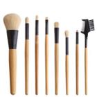 Set Of 8: Makeup Brush Yellow & Black - One Size