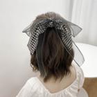 Houndstooth Bow Hair Clip Black - One Size