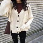Cable Knit Button-up Cardigan
