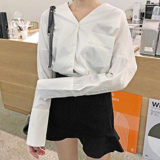 Collarless Long-cuff Shirt