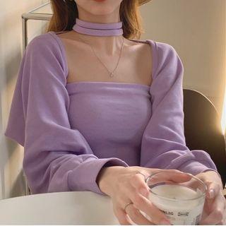 Set: Strapless Top + Open Front Jacket