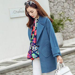 Loose-fit Lapel Wool Jacket