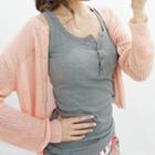 Round-neck Open-knit Cardigan