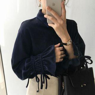 Corduroy Bell-sleeve Blouse