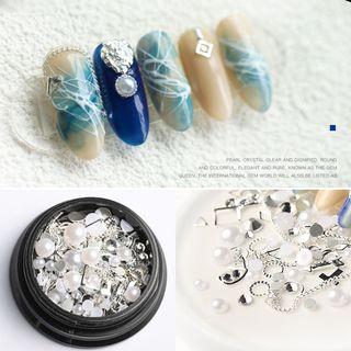 Rhinestone Nail Art Decoration Silver - Yh94 - One Size