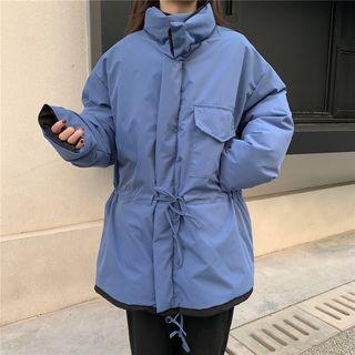 Reversible Zip Padded Coat Black & Blue - One Size
