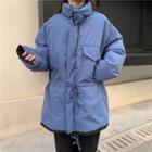 Reversible Zip Padded Coat Black & Blue - One Size
