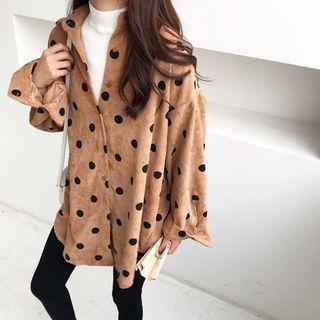 Corduroy Dot Long-sleeve Loose-fit Shirt