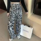 Zebra Print Loose-fit Wide-leg Pants