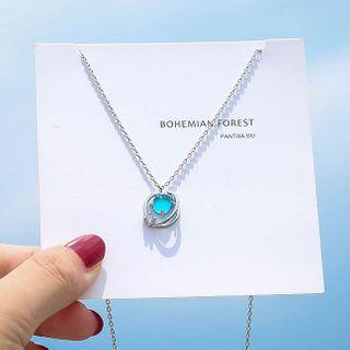 Planet Pendant Necklace Silver - One Size