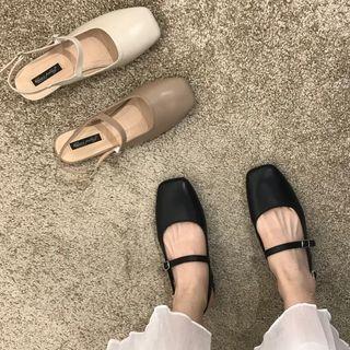 Plain Flat Mary Jane Slingback Sandals