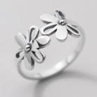 Flower Sterling Silver Open Ring Silver - One Size