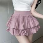 Plain Accordion Pleat Mini Skirt
