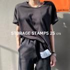Padded-shoulder Patched T-shirt